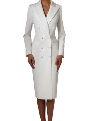 Women's Suit Blazer Double Breasted Peaked Lapel Long Jacket Ladies Prom Evening Guest Formal for Wedding Cocktail