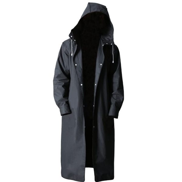 Adult Waterproof Long Raincoat Women Men Rain Coat Hooded for Outdoor Hiking Travel Fishing Climbing Thickened