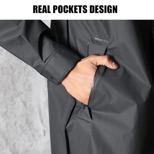 Adult Waterproof Long Raincoat Women Men Rain Coat Hooded for Outdoor Hiking Travel Fishing Climbing Thickened