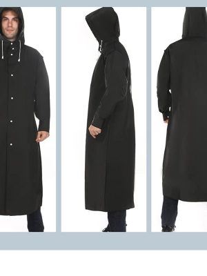 Adult Waterproof Long Raincoat Women Men Rain Coat Hooded for Outdoor Hiking Travel Fishing Climbing Thickened