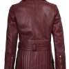 Leather Jacket Women - Real Lambskin Long Womens Leather Jacket
