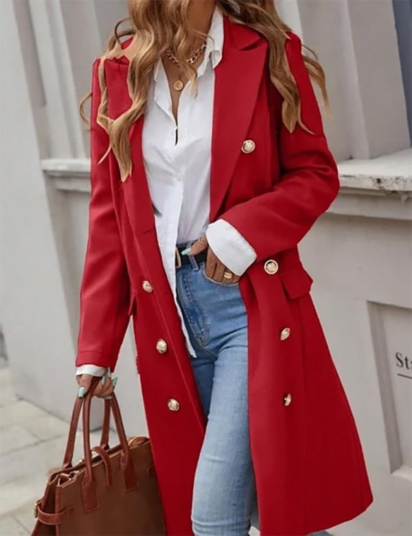 Womens Long Wool Coat for Women Fall Winter Trench Coat Trendy Jackets