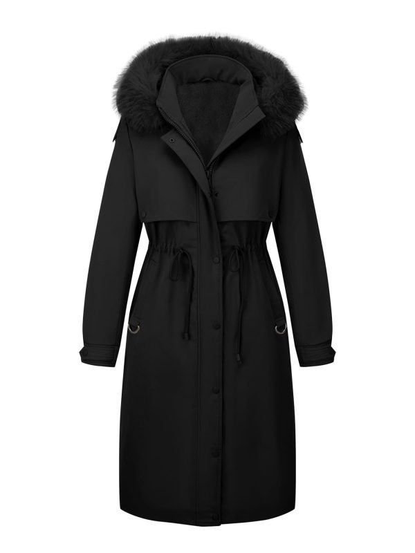Women's Plus Size Parka Jacket Long Winter Warm Hooded Zipper Coat D-3108plus Red 5X