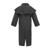 Unisex Western Oilskin Waterproof Duster Coat, Workwear Black Brown Long Rain Coat With Brass Button And Pockets