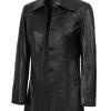 Womens Leather Jacket - Vintage Style Long Leather Jacket Women