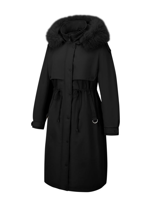Women's Plus Size Parka Jacket Long Winter Warm Hooded Zipper Coat D-3108plus Red 5X