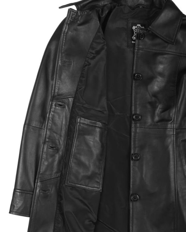 Womens Leather Jacket - Vintage Style Long Leather Jacket Women