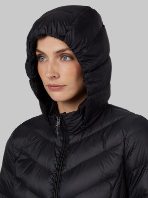 Heat Women's 3/4 Ultra-Light Down Packable Hooded Jacket| Slim Fit | Layering | Water Repellant