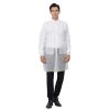 Disposable Lab Coats for Adults Pack of 10 White Coat 2 Pockets with Knitted Cuffs and Collar (Small-2XL)