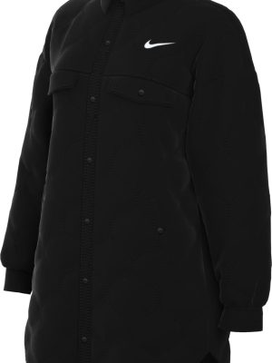 Sportswear Essential Women's Quilted Trench Jacket (US, Alpha, Medium, Regular, Regular, Black/White)