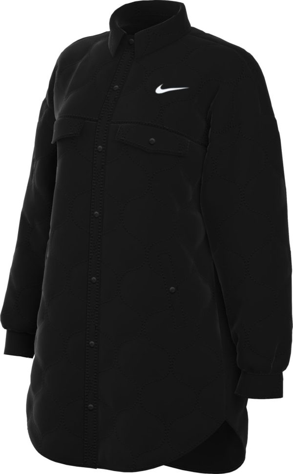 Sportswear Essential Women's Quilted Trench Jacket (US, Alpha, Medium, Regular, Regular, Black/White)