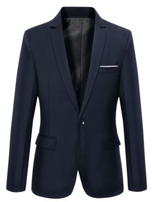 Mens Blazer Jacket Slim Fit Casual One Button Sport Coats