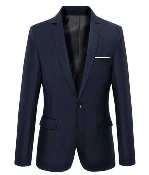 Mens Blazer Jacket Slim Fit Casual One Button Sport Coats