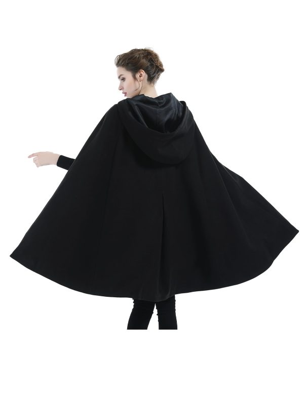 Cape Coat Women Hooded Poncho Cloak Vintage Plus Size Outwear Winter