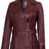 Leather Jacket Women - Real Lambskin Long Womens Leather Jacket