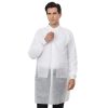 Disposable Lab Coats for Adults Pack of 10 White Coat 2 Pockets with Knitted Cuffs and Collar (Small-2XL)