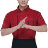 Unisex Chef Coat Long Sleeves/Short Sleeves Double-Breasted Kitchen Chef Uniform