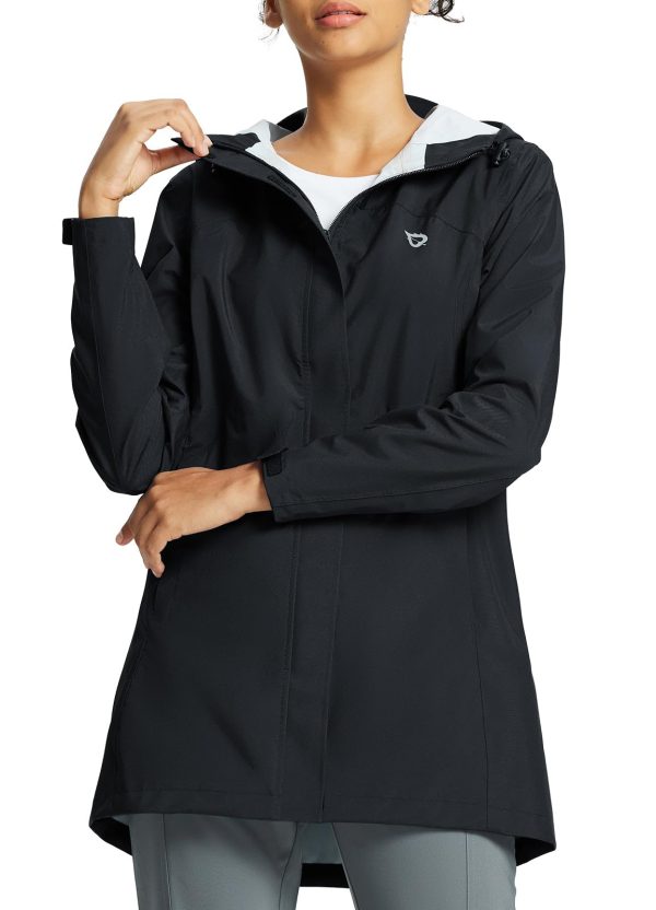 Women's Rain Jacket Waterproof Lightweight Long Raincoat Travel Outdoor Hooded Windbreaker