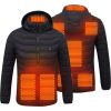 Heated Jacket Heated Coat for Women and Men with Detachable Hood, for Winter Cycling, Skiing, Camping, Fishing, Electric