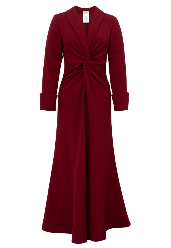 Womens Twist-Front Maxi Coat