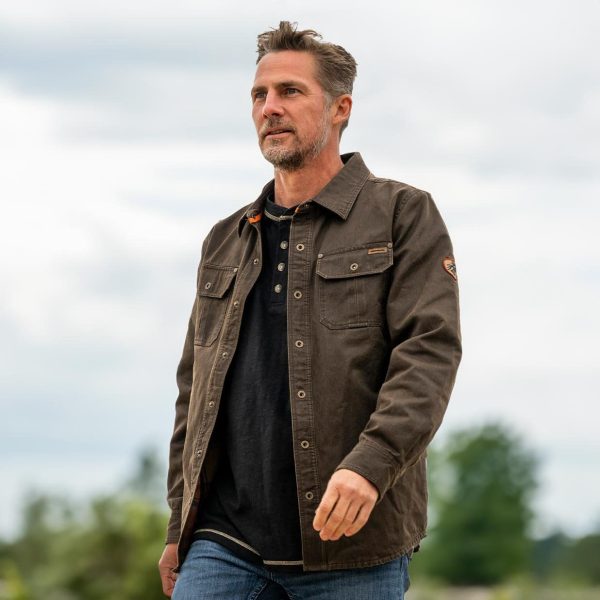 Journeyman Shirt Jacket Flannel Lined Shacket for Men Water-Resistant Coat Rugged Fall Clothing