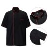 2 Pack Unisex Chef Coat Short Sleeve Chef Jacket Costume for Men Women