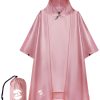 Hooded Rain Poncho Waterproof Raincoat Jacket for Men Women Adults