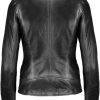 SAMS Classic Women Genuine Leather Jacket - Ladies Slim Fit Motorcycle Jacket Black
