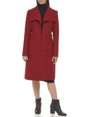 Women's Belted Coat Wool with Cuff Details