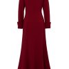 Womens Twist-Front Maxi Coat