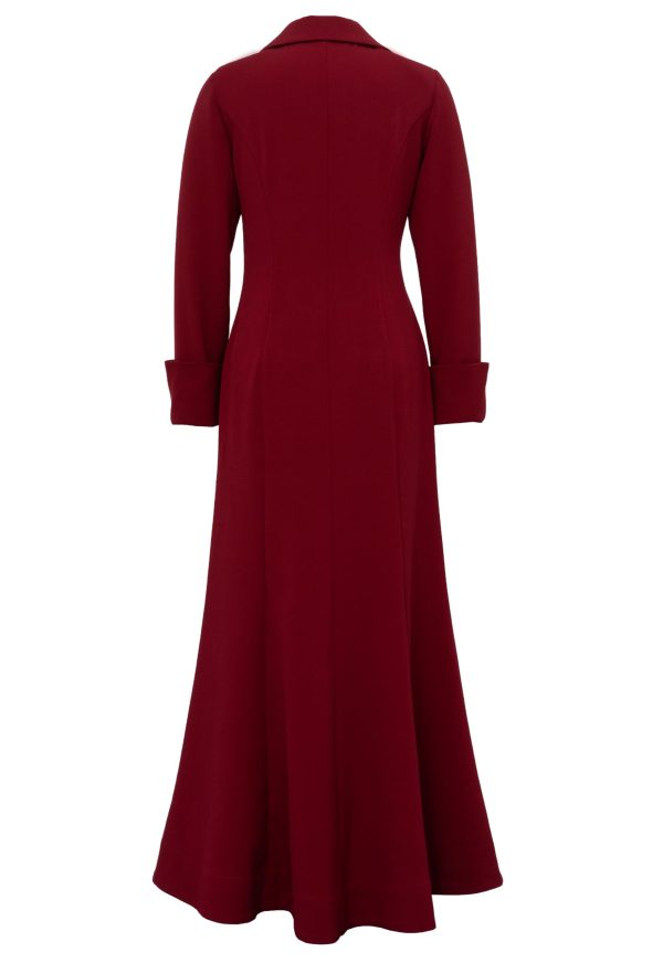 Womens Twist-Front Maxi Coat