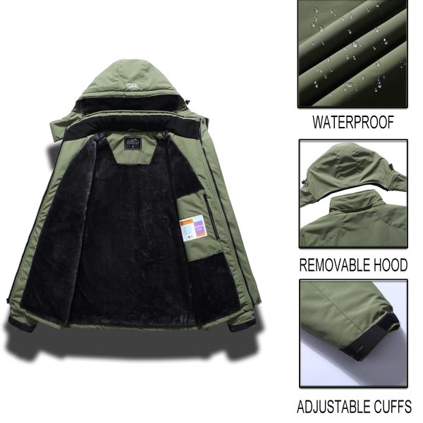 Men's Ski Jacket Warm Winter Waterproof Windbreaker Hooded Raincoat Snowboarding Jackets