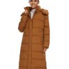 Women's Long Quilted Puffer Coat, Winter Warm Maxi Puffer Jacket with Detachable Hood