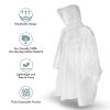 Rain Poncho with Hood for Adults, Disposable Rain Poncho Adult Emergency Raincoats Disposable