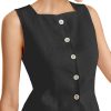 2025 Womens Summer Long Linen Vest Sleeveless Lightweight Fully-Lined Single Breasted Casual Work Tops Pockets