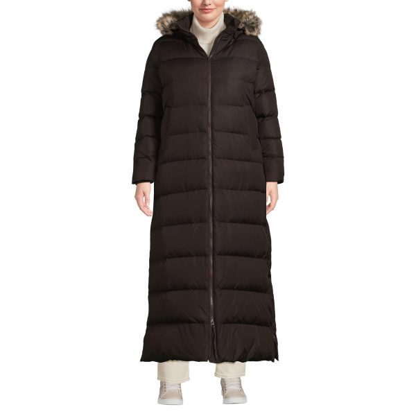 Womens Long Maxi Down Coat Rich Brown Plus 2x