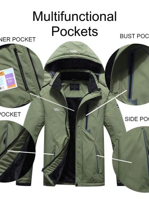 Men's Ski Jacket Warm Winter Waterproof Windbreaker Hooded Raincoat Snowboarding Jackets