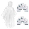 Rain Poncho with Hood for Adults, Disposable Rain Poncho Adult Emergency Raincoats Disposable