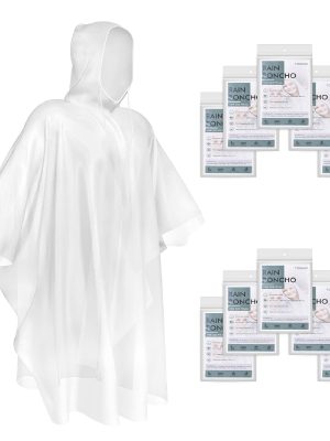 Rain Poncho with Hood for Adults, Disposable Rain Poncho Adult Emergency Raincoats Disposable