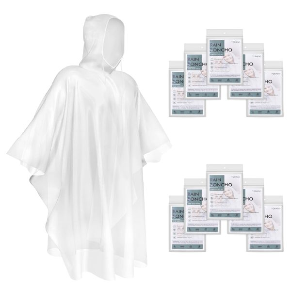 Rain Poncho with Hood for Adults, Disposable Rain Poncho Adult Emergency Raincoats Disposable