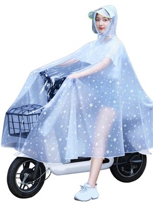Rain Poncho for Women, Waterproof Motorcycle Raincoat, Reusable Outdoor Raincoat, Long Motorcycle Ebike Cycling Rain Poncho