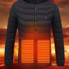 Heated Jacket Heated Coat for Women and Men with Detachable Hood, for Winter Cycling, Skiing, Camping, Fishing, Electric