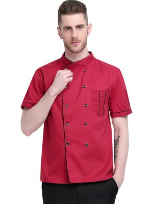 Unisex Chef Coat Long Sleeves/Short Sleeves Double-Breasted Kitchen Chef Uniform