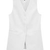 2025 Women's Summer Linen Vest Blazer Long Y2K Lightweight Fully-Lined V-Neck Fashion Casual Jackets Tops Pockets