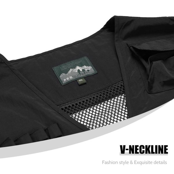 Men's Summer Fishing Vest Multi Pockets Casual Vests Waterproof Quick Dry Outdoor Mountain Photography