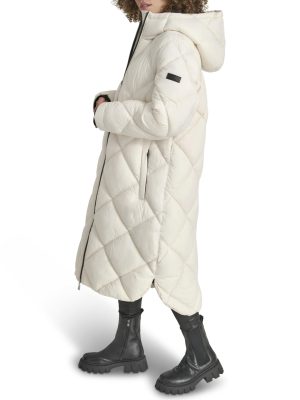 Women's Hooded Diamond Quilt Long