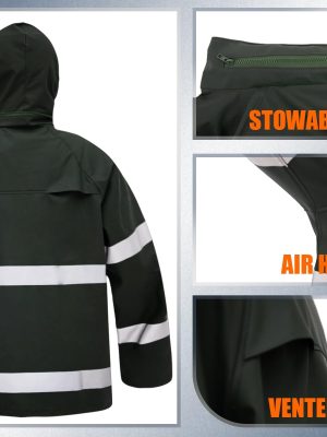 Rain Suits for Men Women Waterproof Heavy Duty Rain Gear Hi-Vis Rain Jacket & Pants for Fishing, Camping