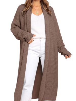 Long Cardigan Sweaters for Women Fall Trendy Oversized Open Front Winter Coat
