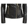 SAMS Classic Women Genuine Leather Jacket - Ladies Slim Fit Motorcycle Jacket Black