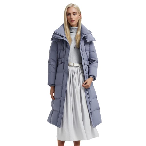 Women's Winter Long Down Jacket Hooded Removable Cap Waisted Thickened Warm Winter Jacket